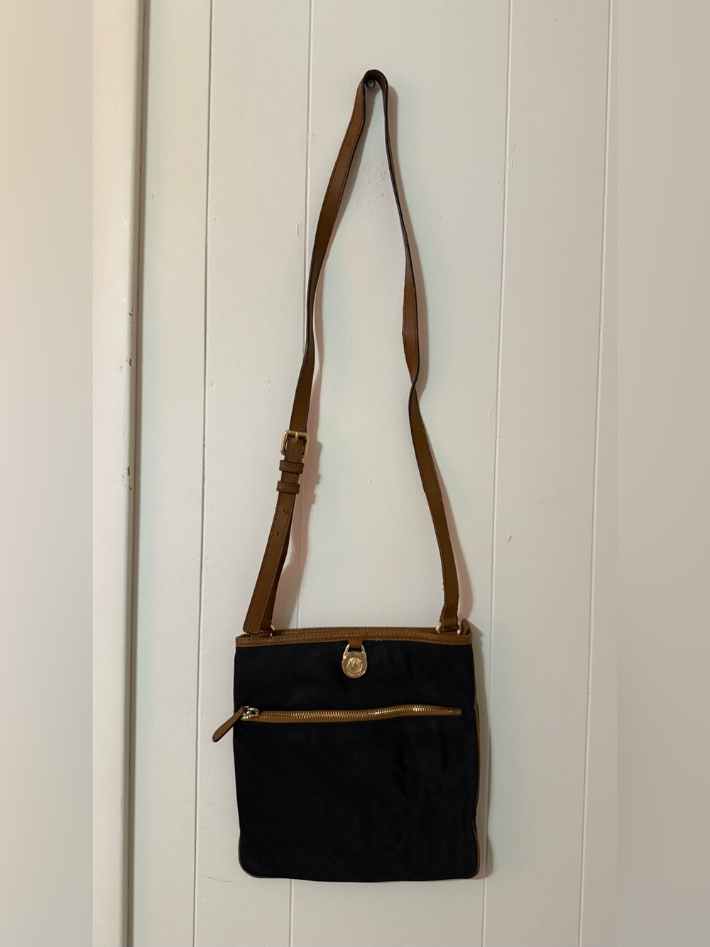 Michael Kors Black and Brown Crossbody Bag